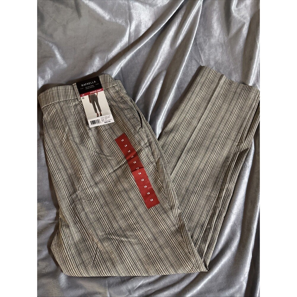 Women’s Rafaella Plaid Stretch Pants Size 14 NWT